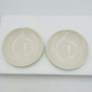Lenox Casual Elegance 6" Saucer Plates Cream Glossy Scrolls USA Vintage Set of 2